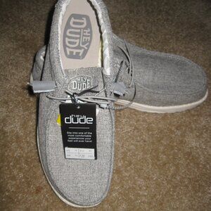 Hey Dude Wally Linen Shoes for Men Size 14 Gray color Iron NWT